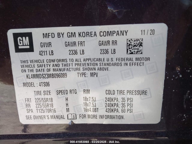 KL4MMDS23MB096089 Buick Encore Gx Fwd Select