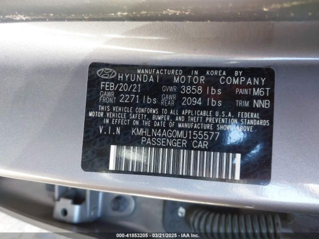 KMHLN4AG0MU155577 Hyundai ELANTRA SEL