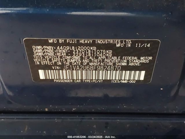 JF1VA2U68F9824870 Subaru Wrx Sti Limited