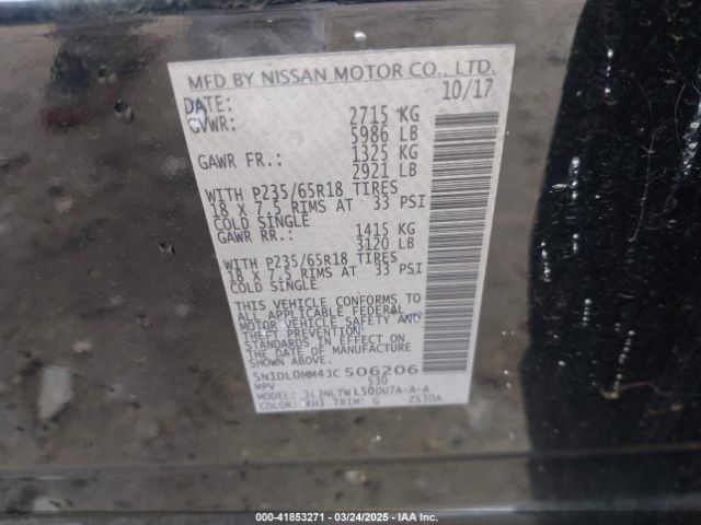 5N1DL0MM4JC506206 Infiniti QX60