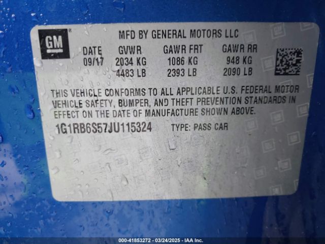 1G1RB6S57JU115324 Chevrolet Volt Premier