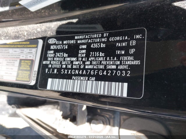 5XXGN4A76FG427032 KIA OPTIMA EX
