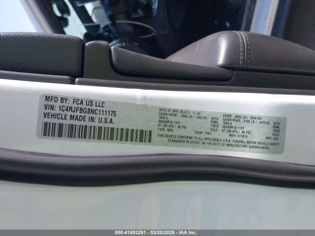 1C4RJFBG8NC111175 Jeep Grand Cherokee Wk Limited 4x4