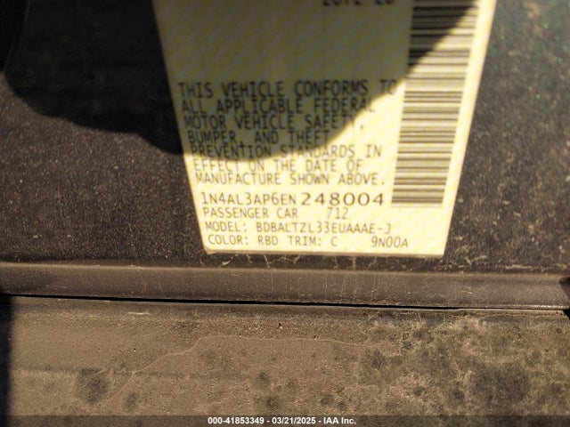 1N4AL3AP6EN248004 Nissan Altima 2.5 Sv