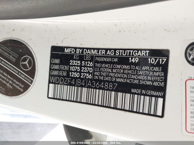 WDDZF4JB4JA364887 Mercedes-Benz E 300