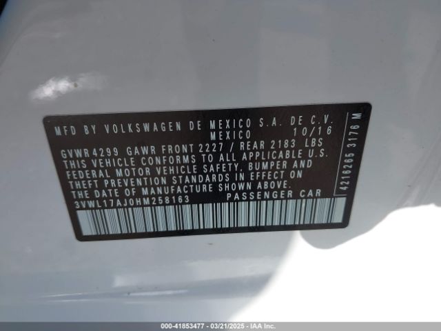 3VWL17AJ0HM258163 Volkswagen Jetta 1.8t Sel/1.8t Sel Premium