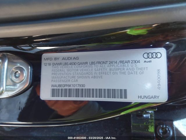 WAUBEGFF6K1017930 Audi A3 45 Premium