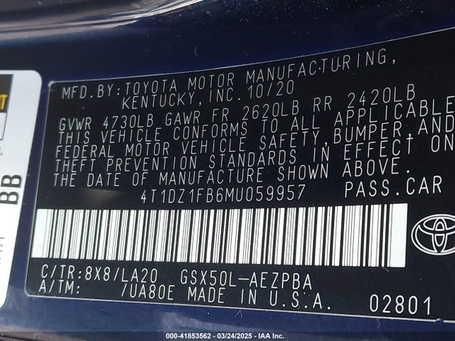 4T1DZ1FB6MU059957 Toyota AVALON LIMITED