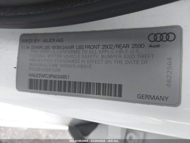 WAUCFAFC3FN034851 Audi A6 2.0t Premium
