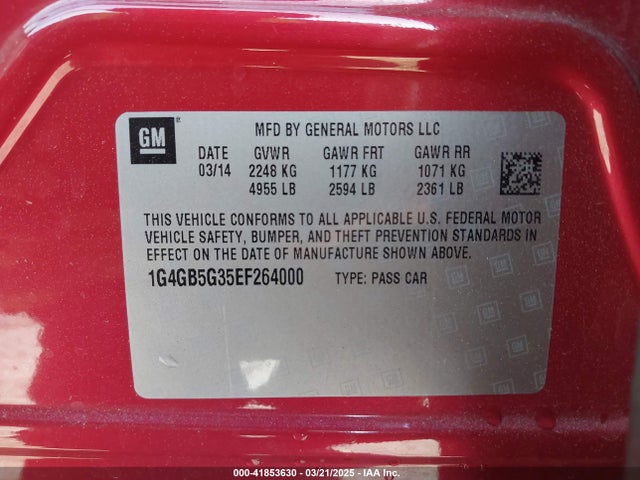 1G4GB5G35EF264000 Buick Lacrosse Leather Group