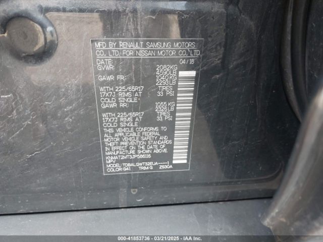 KNMAT2MT3JP586116 Nissan ROGUE SV