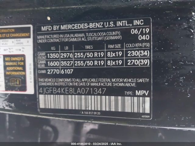 4JGFB4KE8LA071347 Mercedes-Benz Gle 350 4matic