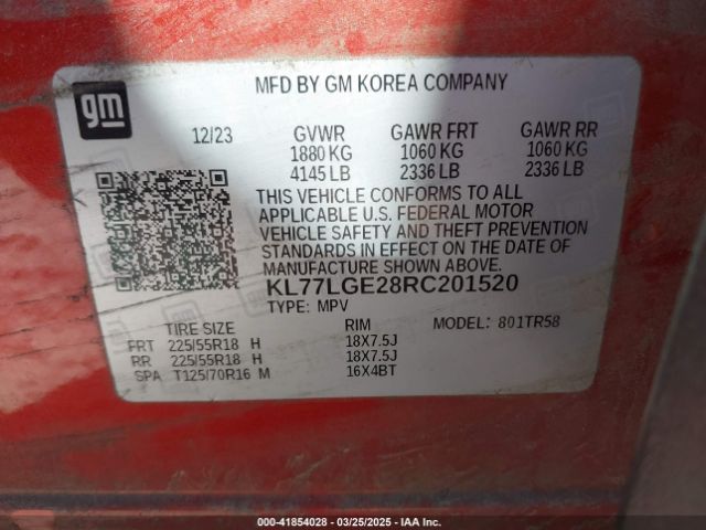 KL77LGE28RC201520 Chevrolet Trax Fwd 1rs