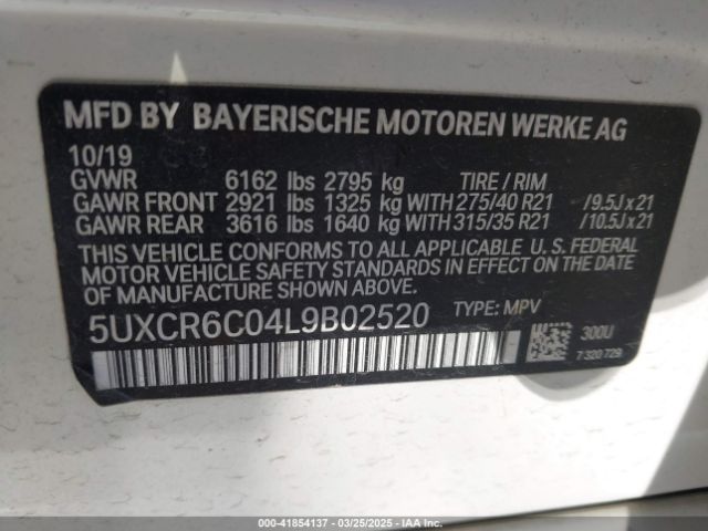 2020 BMW X5 5UXCR6C04L9B02520 Photo 8