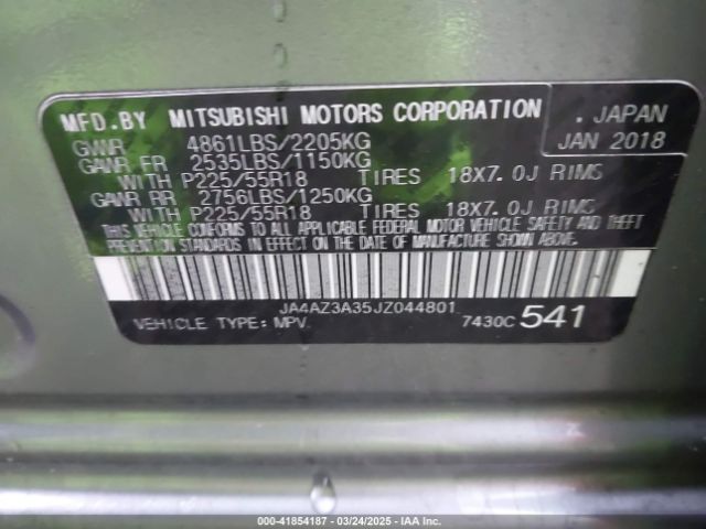 JA4AZ3A35JZ044801 Mitsubishi mivec