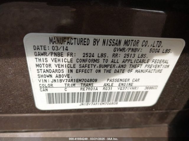 JN1BV7AR1EM704808 Infiniti Q50 Premium