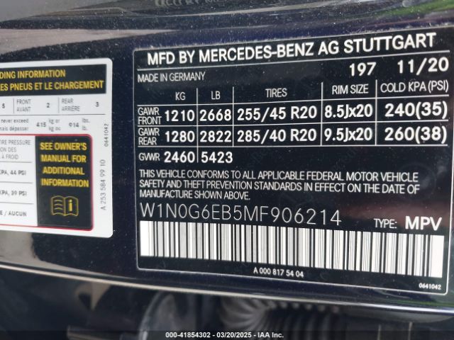 W1N0G6EB5MF906214 Mercedes-Benz Amg Glc 43 4matic