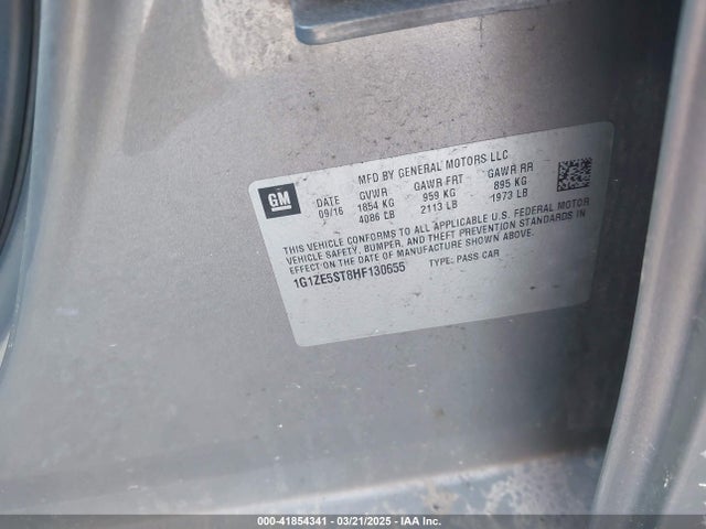 1G1ZE5ST8HF130655 Chevrolet MALIBU 1LT
