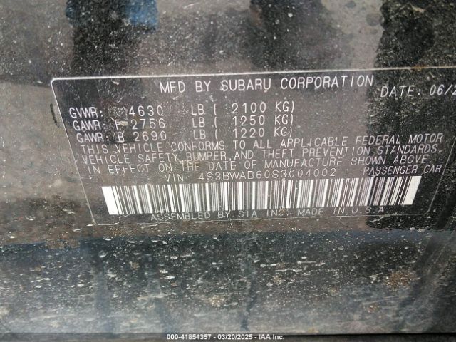 4S3BWAB60S3004002 Subaru Legacy