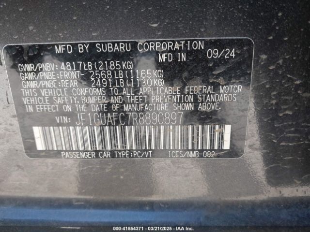 JF1GUAFC7R8890897 Subaru Impreza Sport 5-door