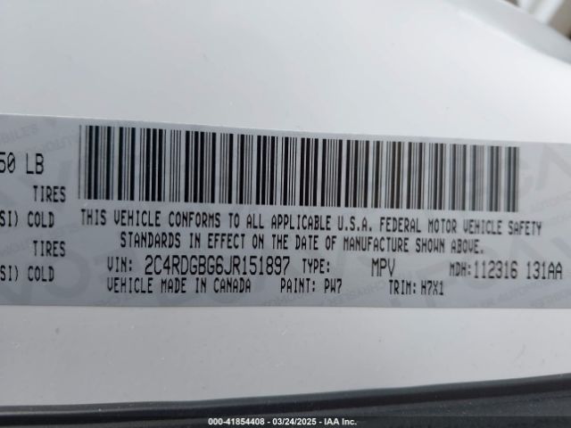 2018 DODGE GRAND CARAVAN 2C4RDGBG6JR151897 Photo 8