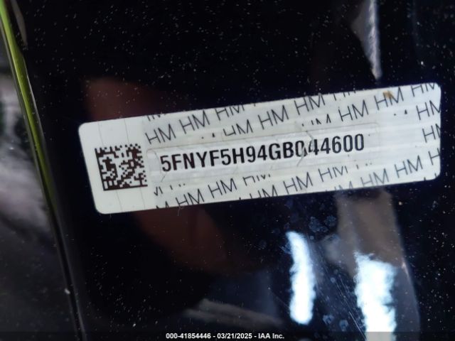 5FNYF5H94GB044600 Honda Pilot Touring