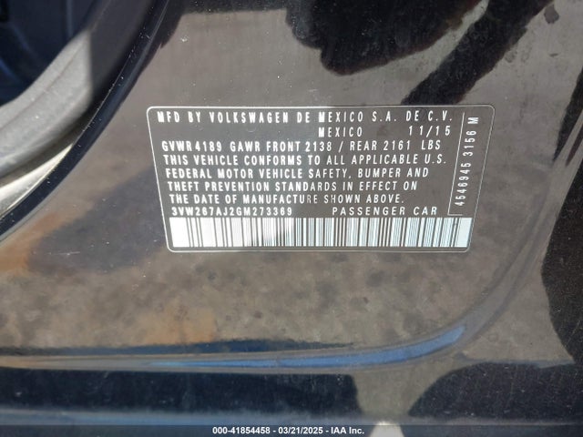 3VW267AJ2GM273369 Volkswagen Jetta 1.4t S