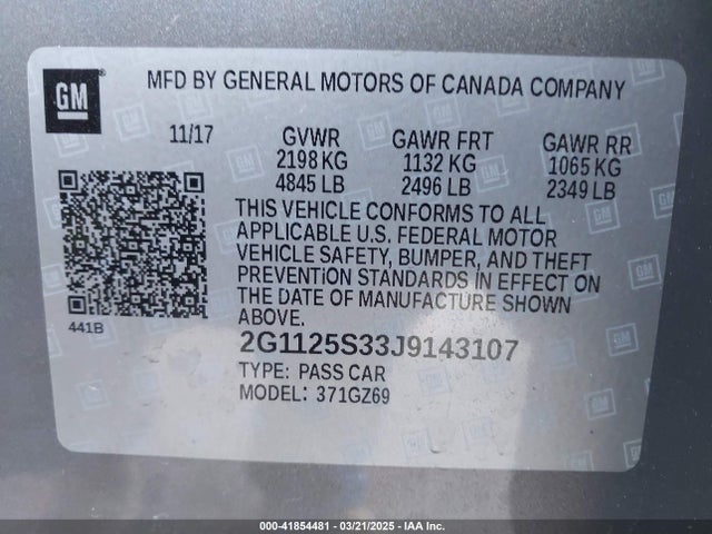 2G1125S33J9143107 Chevrolet IMPALA 2LZ