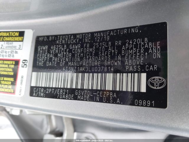 4T1NZ1AK3LU037814 Toyota CAMRY TRD