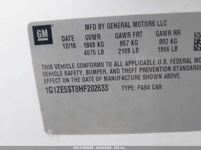1G1ZE5ST8HF202633 Chevrolet MALIBU 1LT