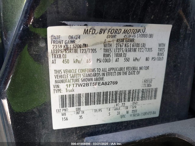 1FT7W2BT5FEA82769 Ford F-250 Xlt
