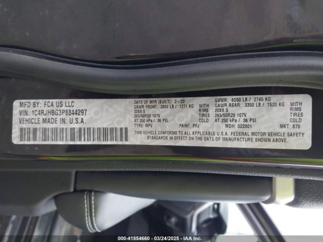 1C4RJHBG3P8844297 Jeep Grand Cherokee Limited 4x4