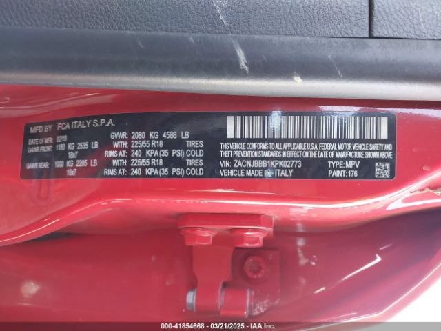 ZACNJBBB1KPK02773 Jeep Renegade Altitude 4x4