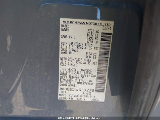 2023 NISSAN FRONTIER 1N6ED1EK2PN633278 Photo 8