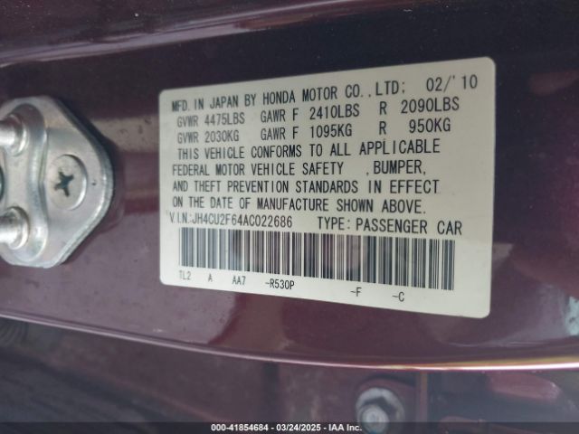 2010 ACURA TSX JH4CU2F64AC022686 Photo 8