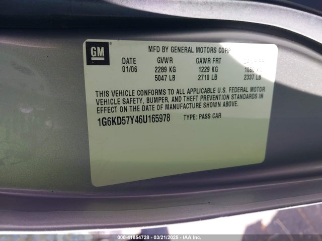 2006 CADILLAC DTS 1G6KD57Y46U165978 Photo 8