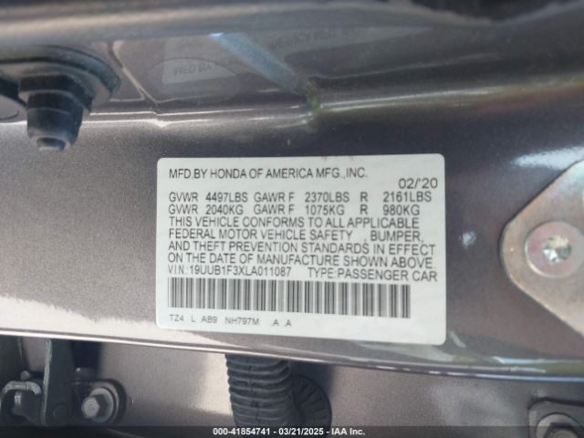 19UUB1F3XLA011087 Acura Tlx Standard