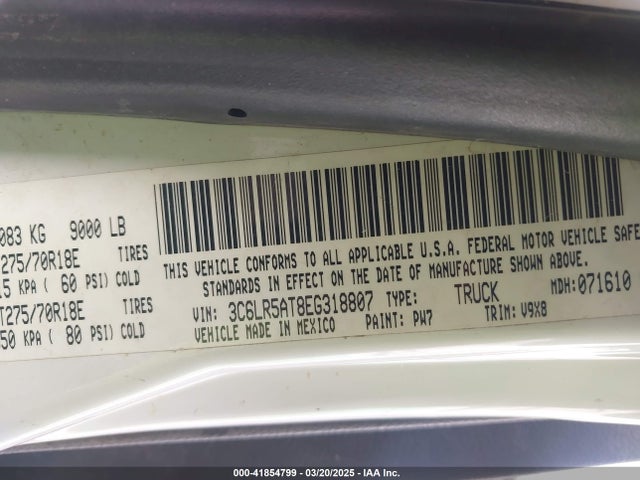 3C6LR5AT8EG318807 RAM 2500 Tradesman
