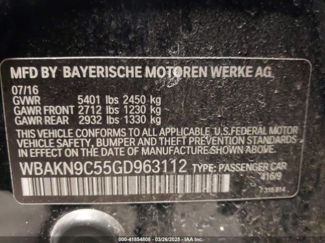 2016 BMW 550I WBAKN9C55GD963112 Photo 8