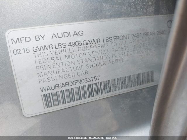 WAUFFAFLXFN033757 Audi A4 2.0t Premium