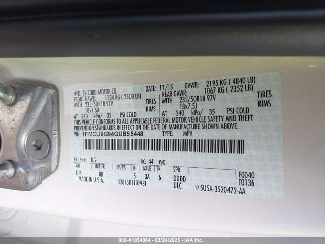 1FMCU9G94GUB55448 Ford ESCAPE SE