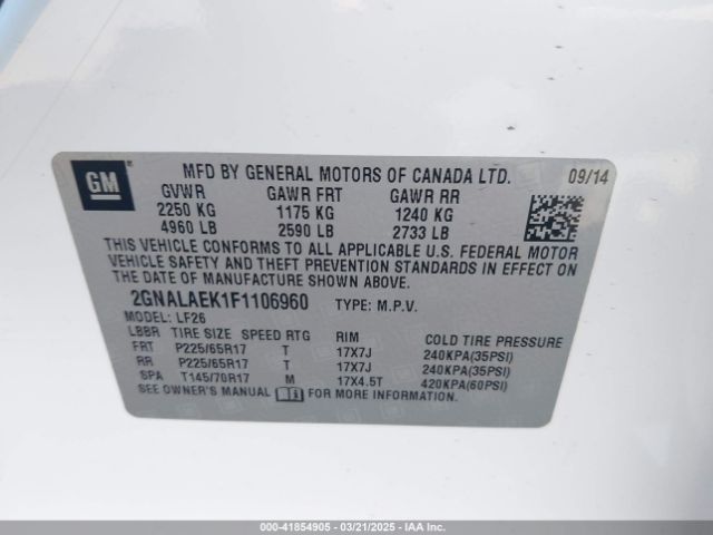 2GNALAEK1F1106960 Chevrolet EQUINOX LS