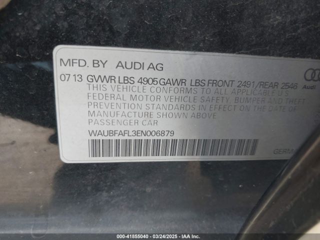 WAUBFAFL3EN006879 Audi A4 2.0t Premium