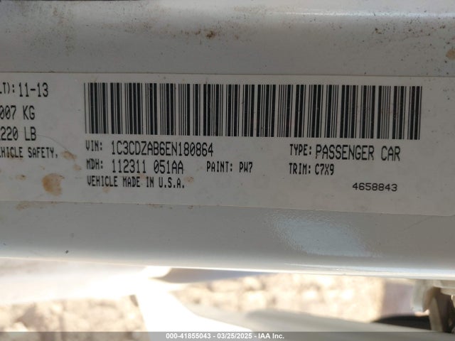 1C3CDZAB6EN180864 Dodge AVENGER SE
