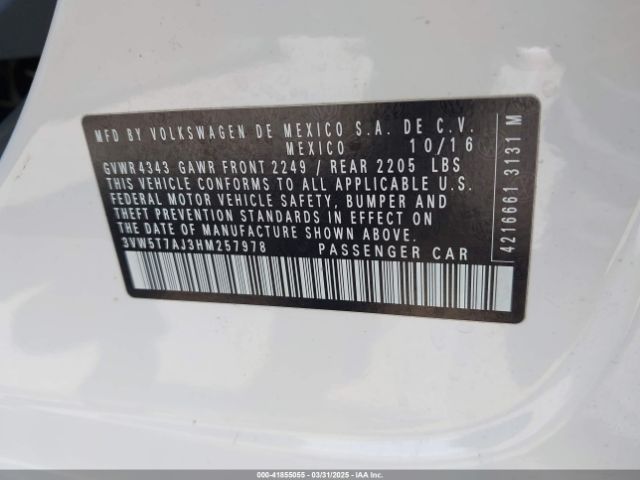 3VW5T7AJ3HM257978 Volkswagen JETTA GLI
