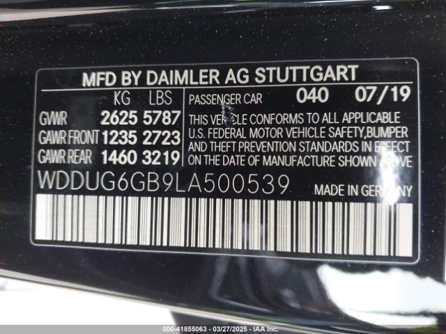WDDUG6GB9LA500539 Mercedes-Benz S 450