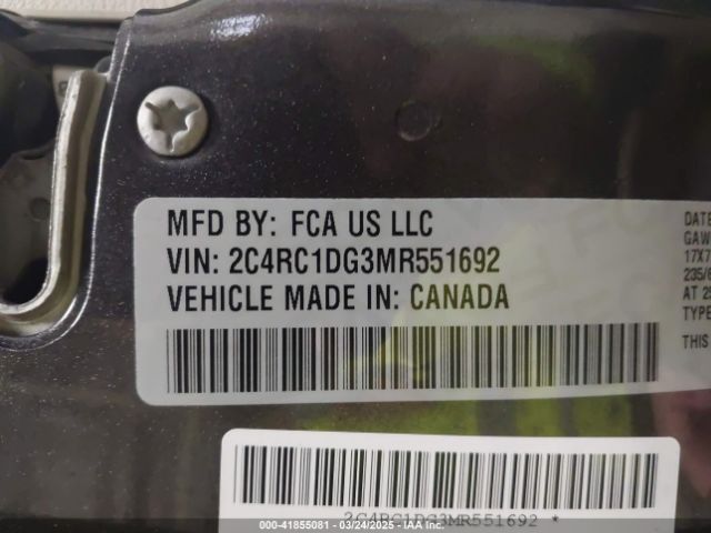 2C4RC1DG3MR551692 Chrysler Voyager Lxi