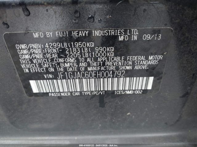 JF1GJAC60EH004792 Subaru Impreza 2.0i Premium