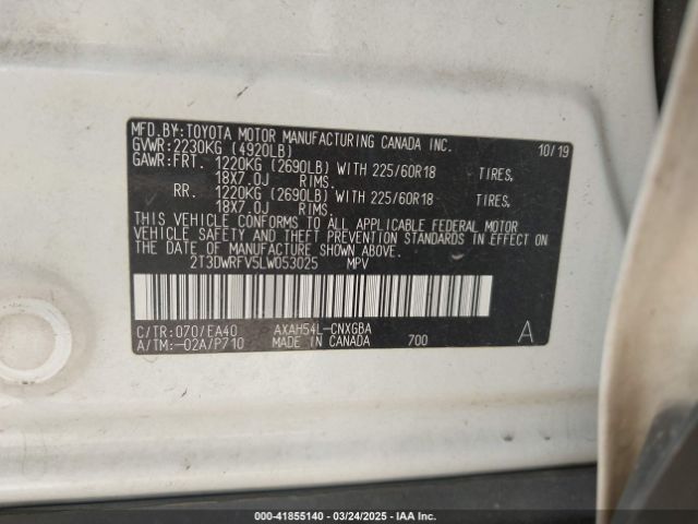 2T3DWRFV5LW053025 Toyota Rav4 Hybrid Limited