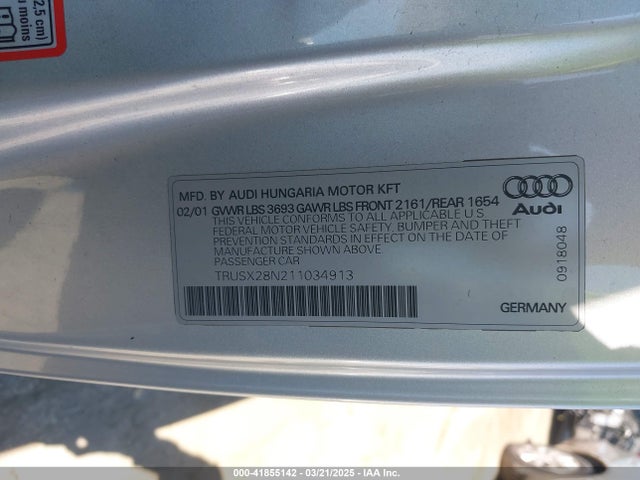 2001 AUDI TT TRUSX28N211034913 Photo 8